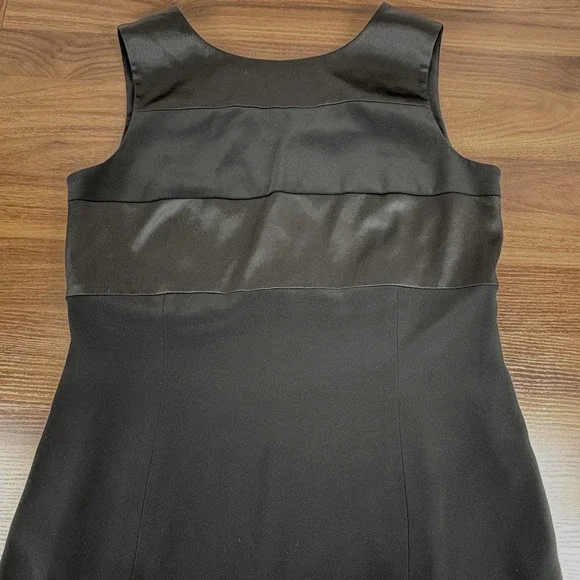 JONES NEW YORK EVENING Black Sleeveless Maxi Dress Sz 14 Satin Trim Gown Formal - Picture 3 of 12